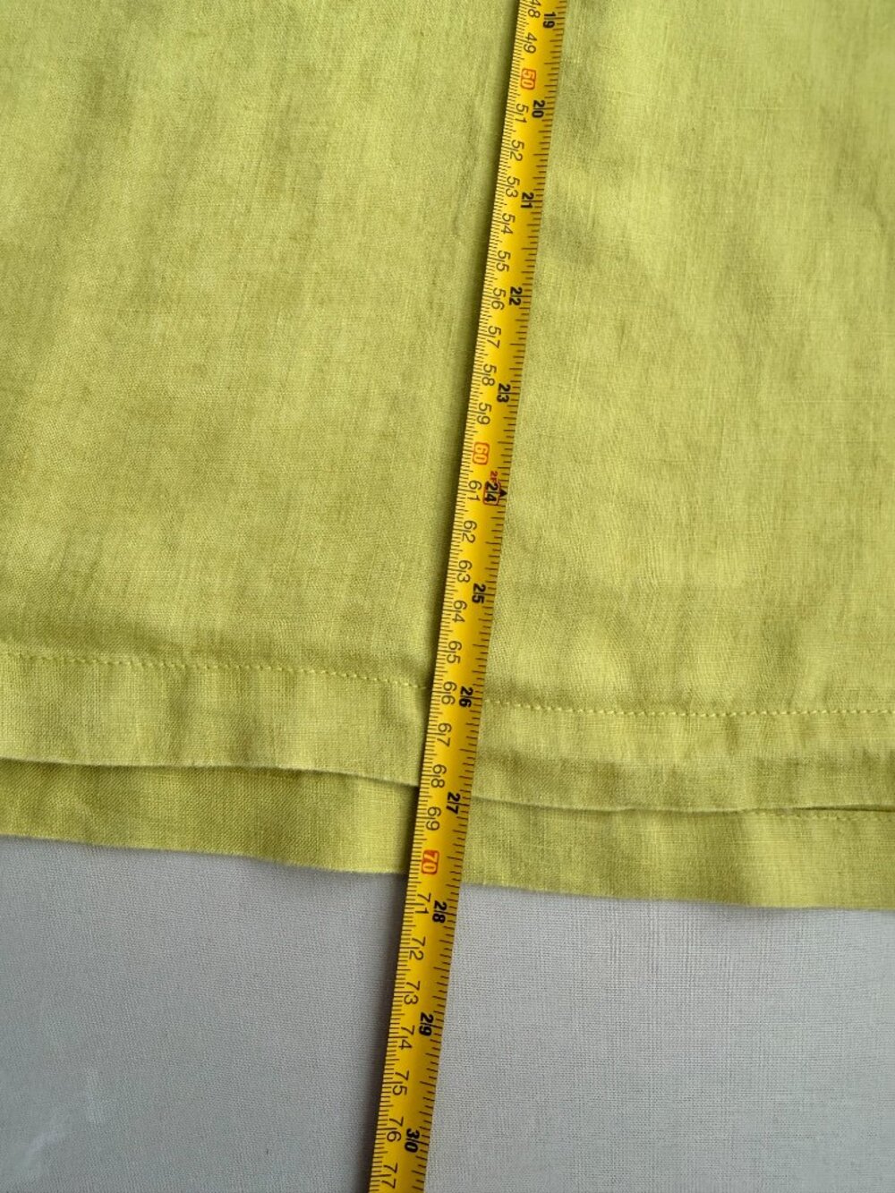 Tahari 100% Linen Mustard Yellow Popover Tunic Top XL Coastal Grandma - Picture 5 of 6